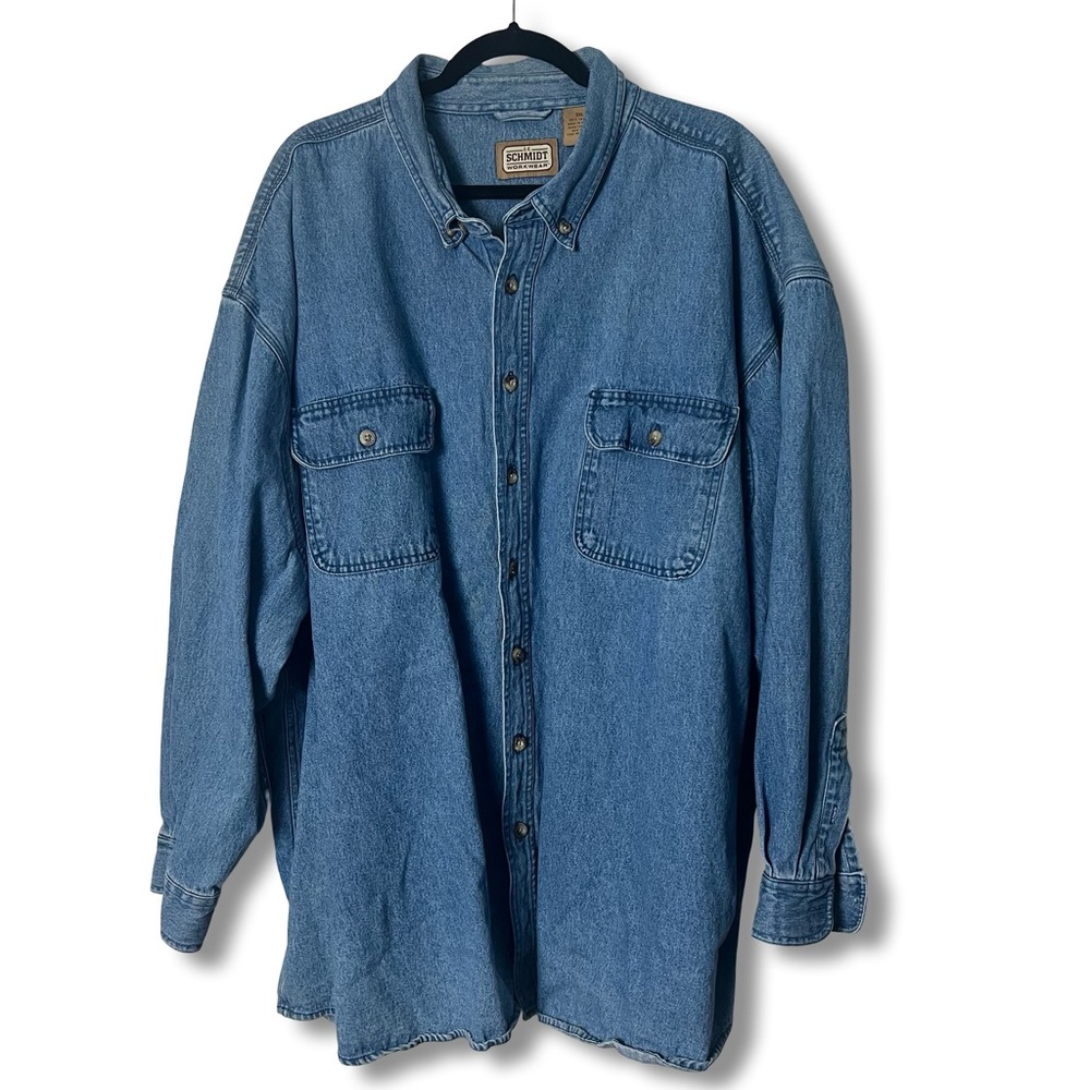 C.E. Schmidt Workwear Vintage Heavyweight Denim Shirt Gusseted Underarm 3XL Mens